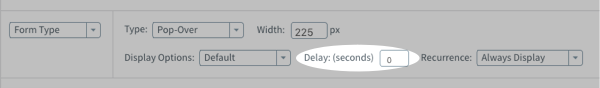Delay (seconds) section