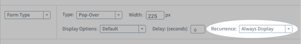 Recurrence drop-down