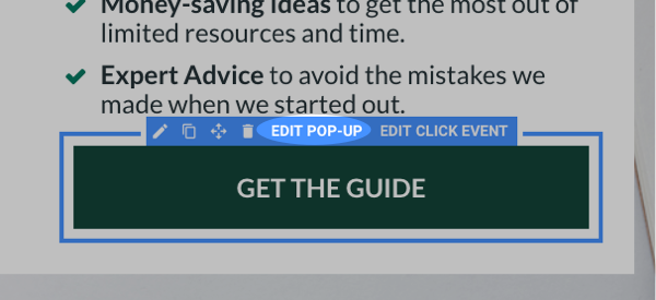 Edit Pop-up aweber