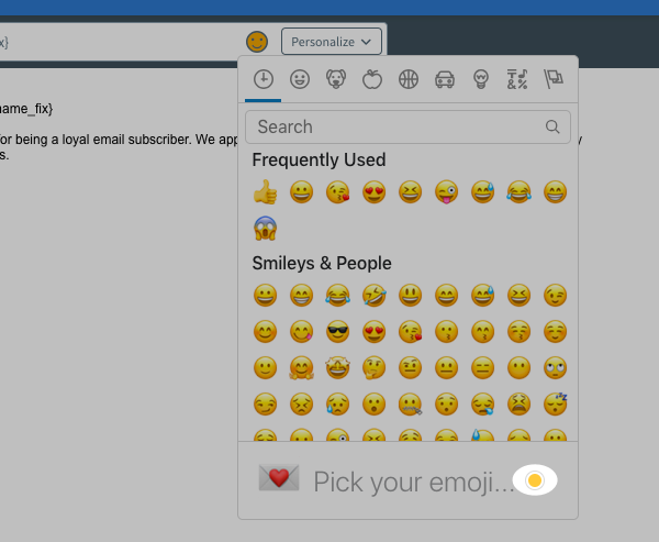 Click the Default Skin Tone icon