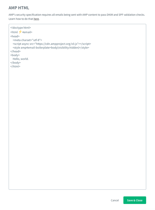 AMP HTML in Modal