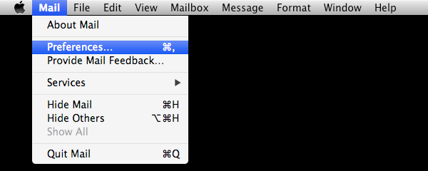 Select Mail and Preferences