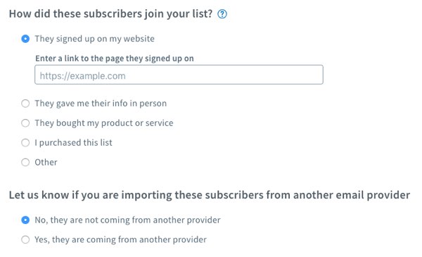 Describe how subscribers joined the list