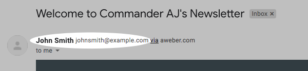From address in an email