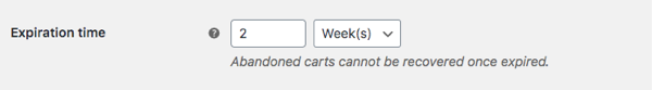 Cut-off time for recovering carts