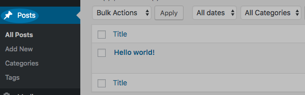 Access Posts section