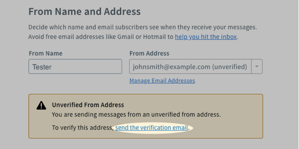 Send verification email