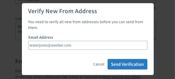 Send verification