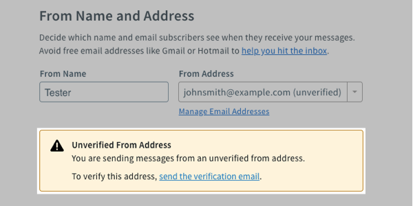 Unverified From Address