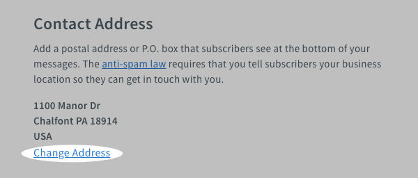Click Change Address