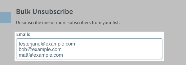 Put unsubscribes in the Emails box