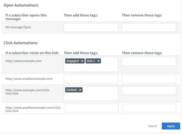 Manage the tags for your automations