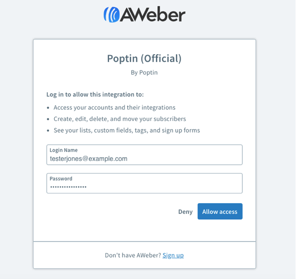 Authorize the integration