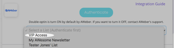 Select a list