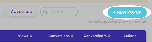 Click New Popup