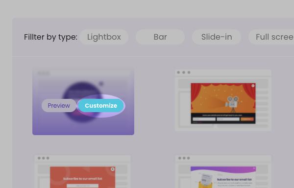 Click Customize