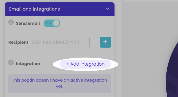 Click Add integration