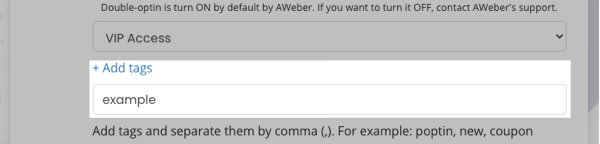 Add tags in the Tags box