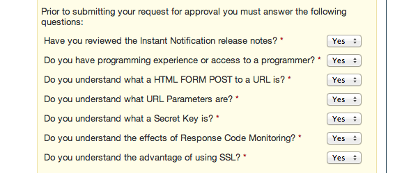Answer Yes for each question