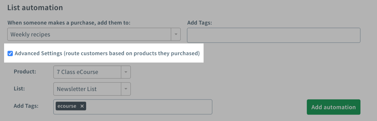 Check box to choose product rules
