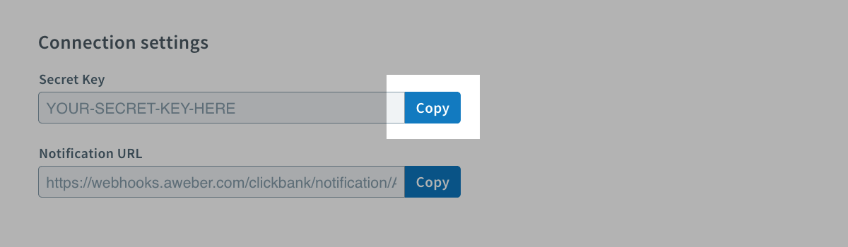 Copy the Secret Key