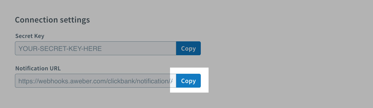 Copy the Notification URL