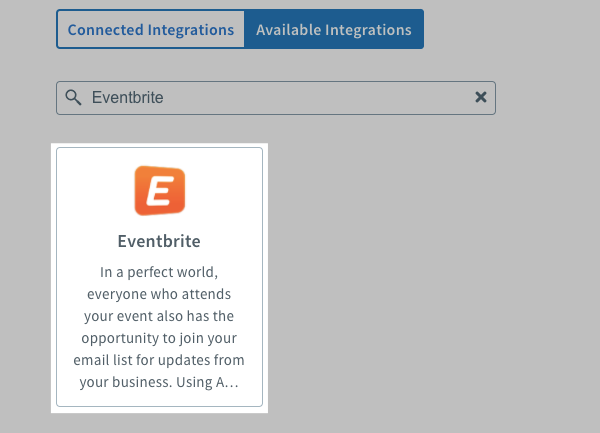 Select Eventbrite