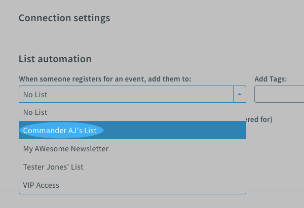 Select a list