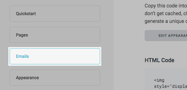 Emails tab