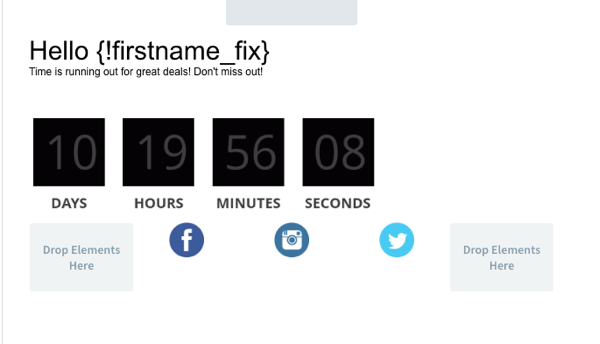 Timer displayed in message