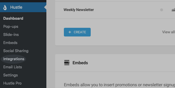 Integrations tab