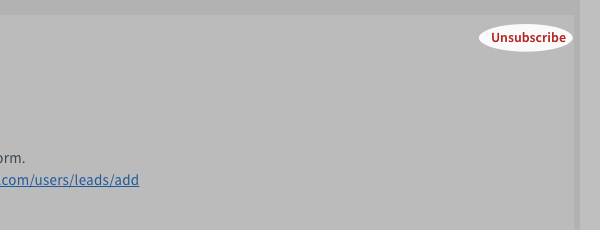 Unsubscribe button