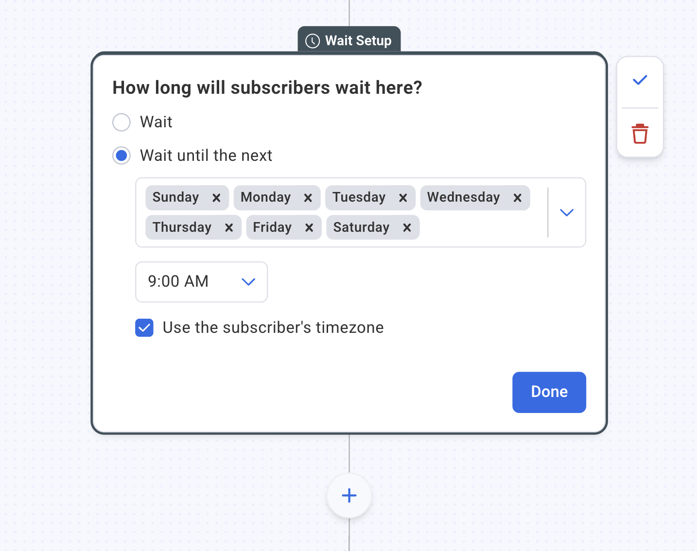 Customize wait action
