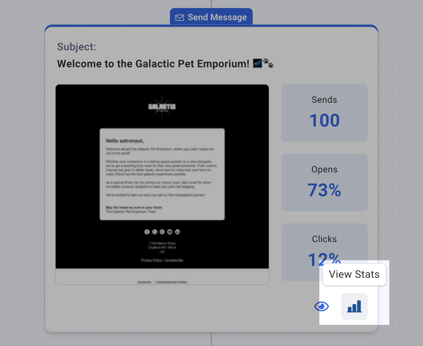 View Stats button
