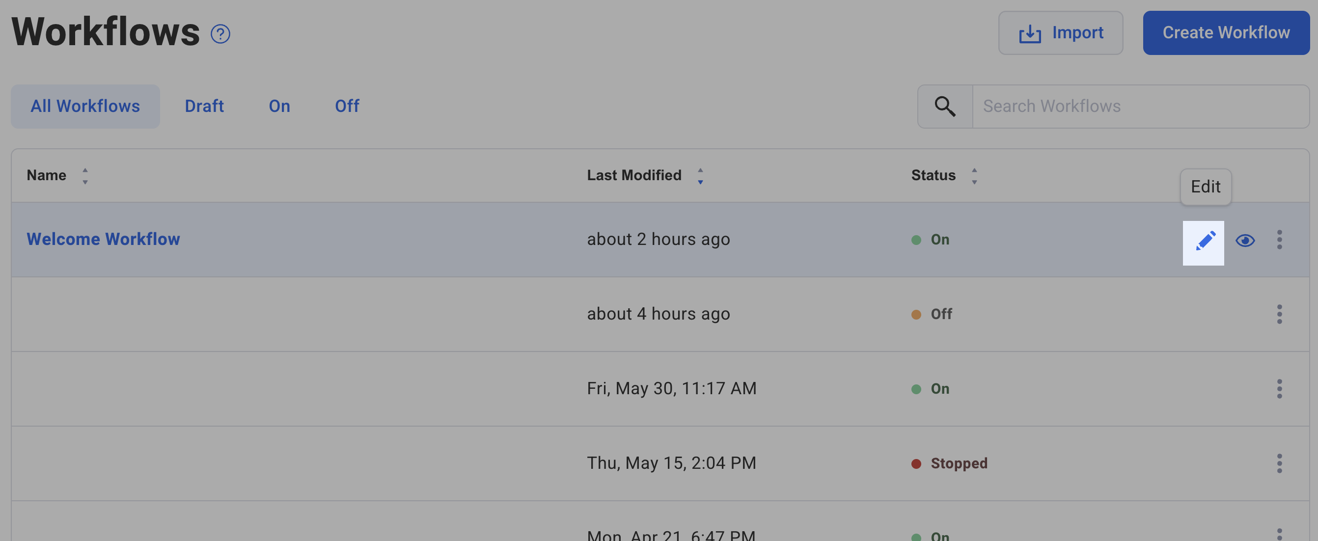 Edit workflow