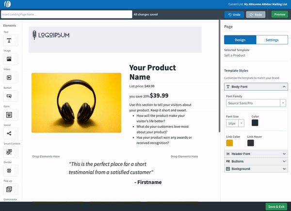 Ecommerce element