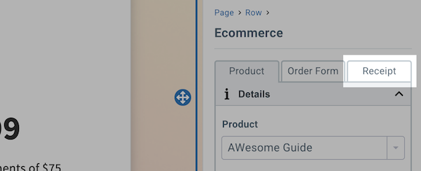 Click Receipt tab
