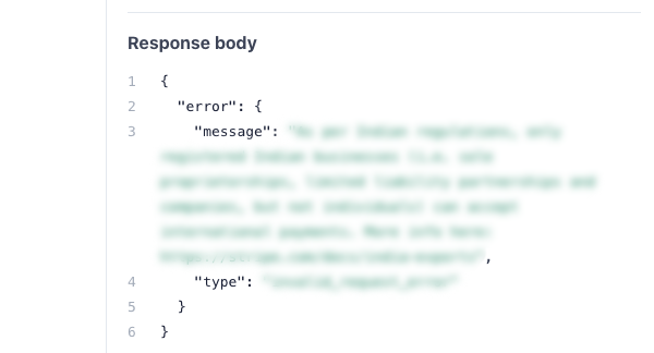 View the response body section