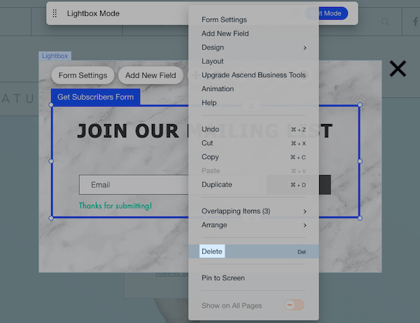Remove any content