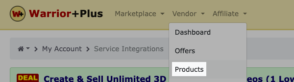 Click Vendors and choose Products