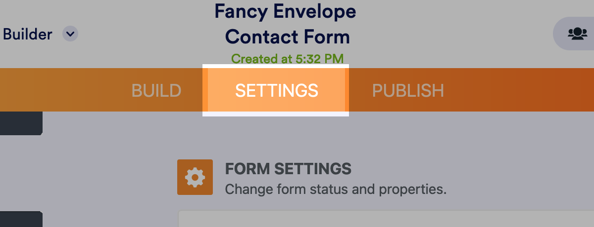Click Settings tab