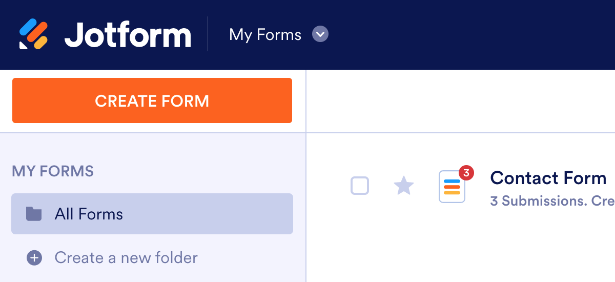 Click Create Form button