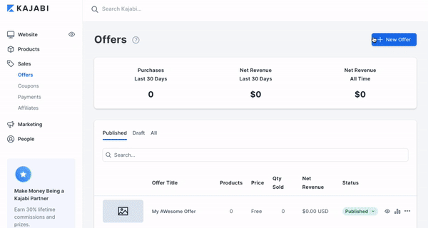 Click New Offer