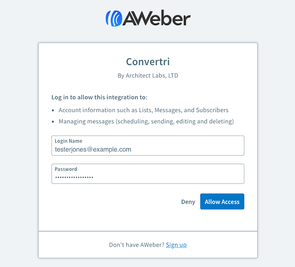 Authorize the integration