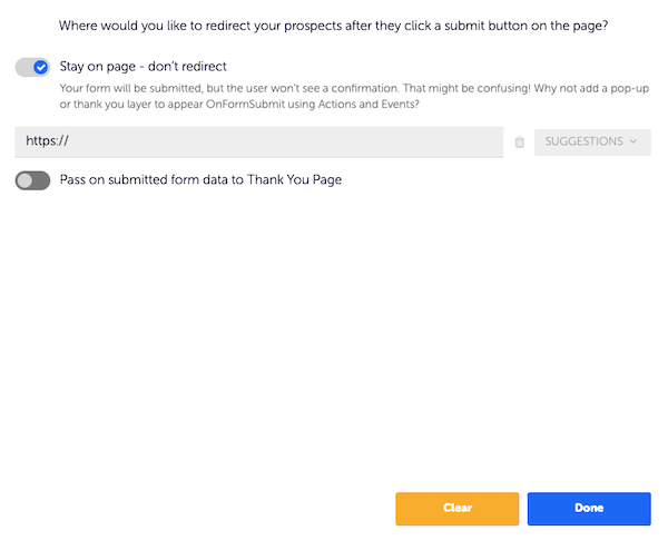 Add a thank you page
