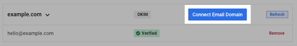 Click Connect Email Domain