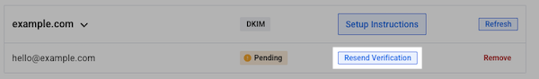 click Resend Verification.