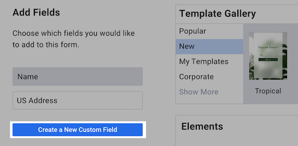Click Create a New Custom Field