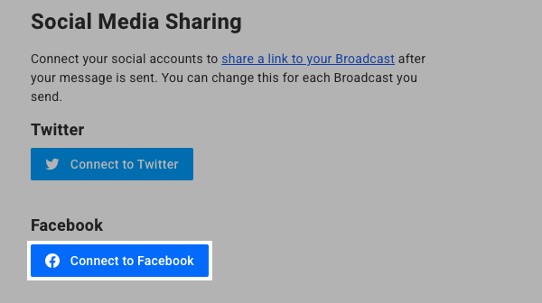 Click Connect to Facebook