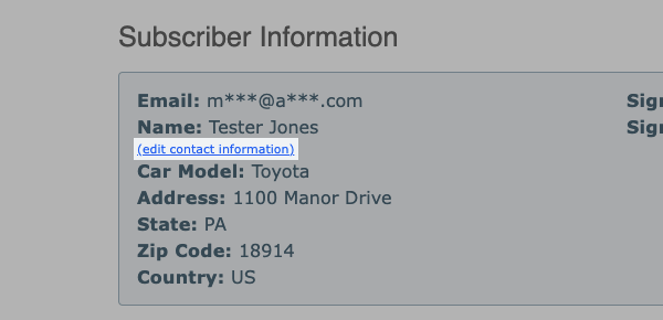 Edit contact information